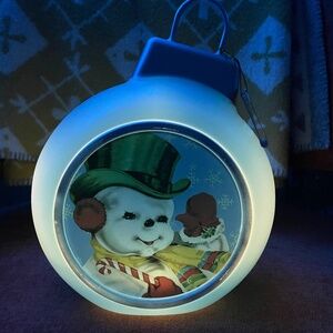 Mr. Christmas Blow Mold Ornament with Snowman